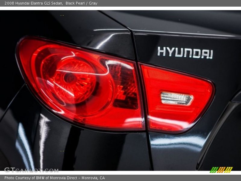 Black Pearl / Gray 2008 Hyundai Elantra GLS Sedan