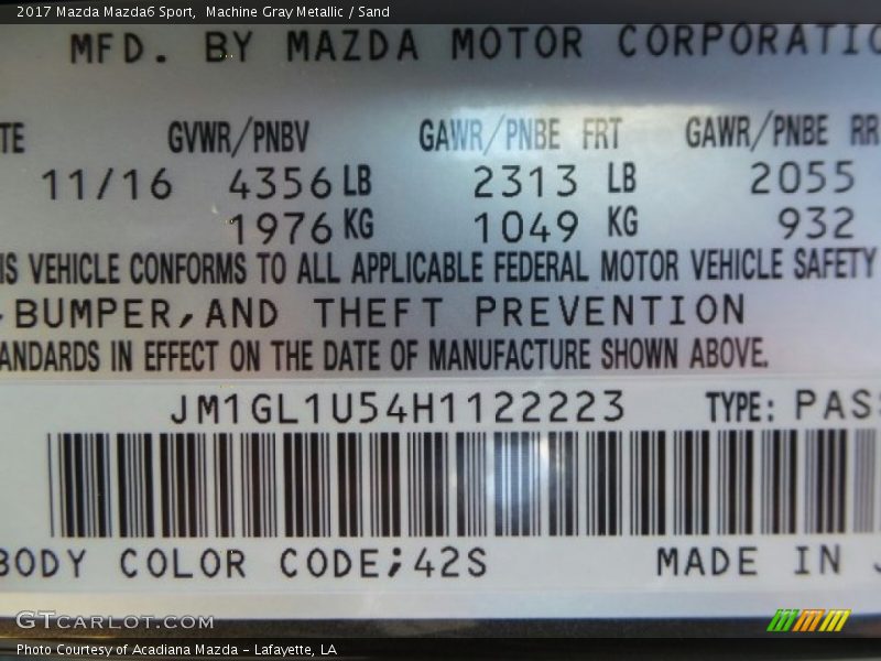 Machine Gray Metallic / Sand 2017 Mazda Mazda6 Sport