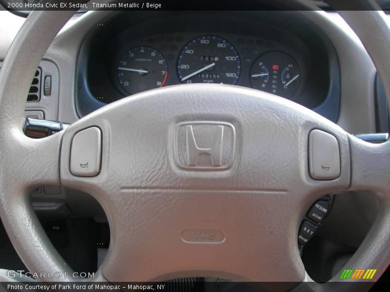 Titanium Metallic / Beige 2000 Honda Civic EX Sedan