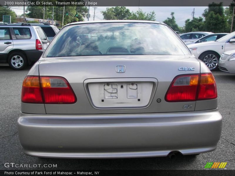 Titanium Metallic / Beige 2000 Honda Civic EX Sedan