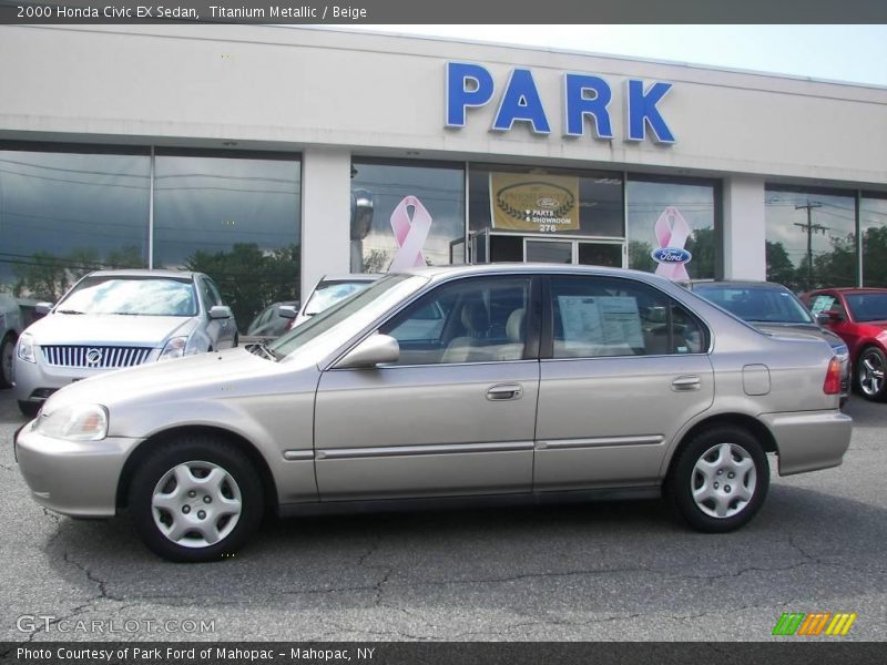 Titanium Metallic / Beige 2000 Honda Civic EX Sedan