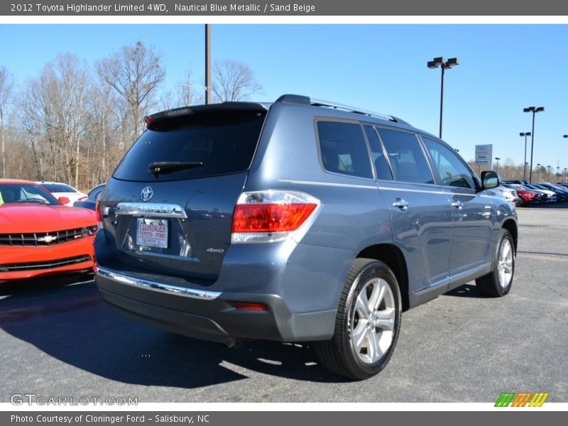 Nautical Blue Metallic / Sand Beige 2012 Toyota Highlander Limited 4WD