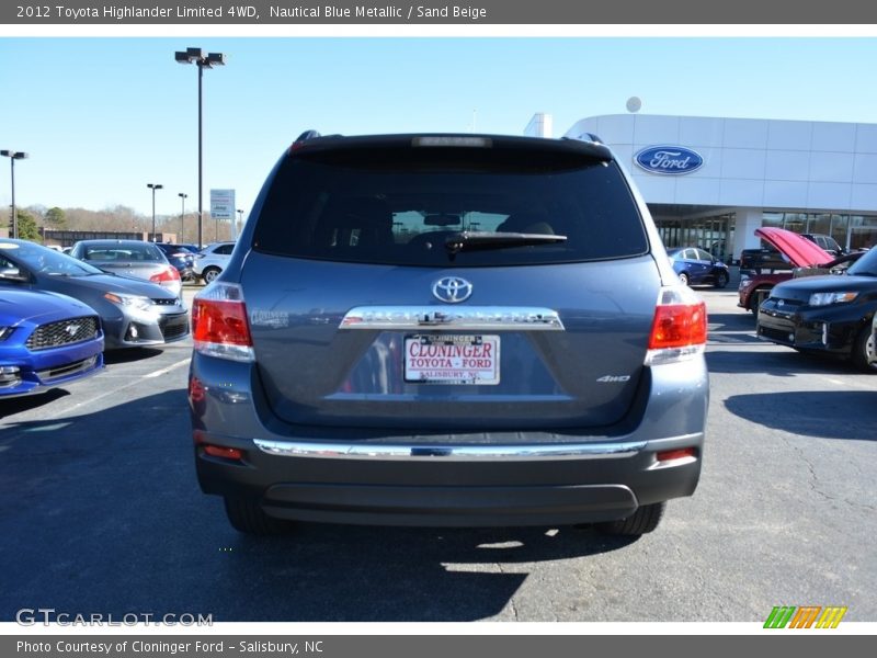 Nautical Blue Metallic / Sand Beige 2012 Toyota Highlander Limited 4WD