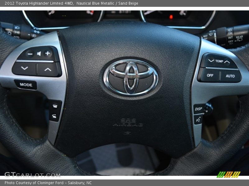 Nautical Blue Metallic / Sand Beige 2012 Toyota Highlander Limited 4WD