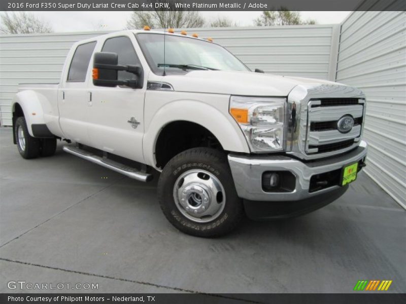 White Platinum Metallic / Adobe 2016 Ford F350 Super Duty Lariat Crew Cab 4x4 DRW