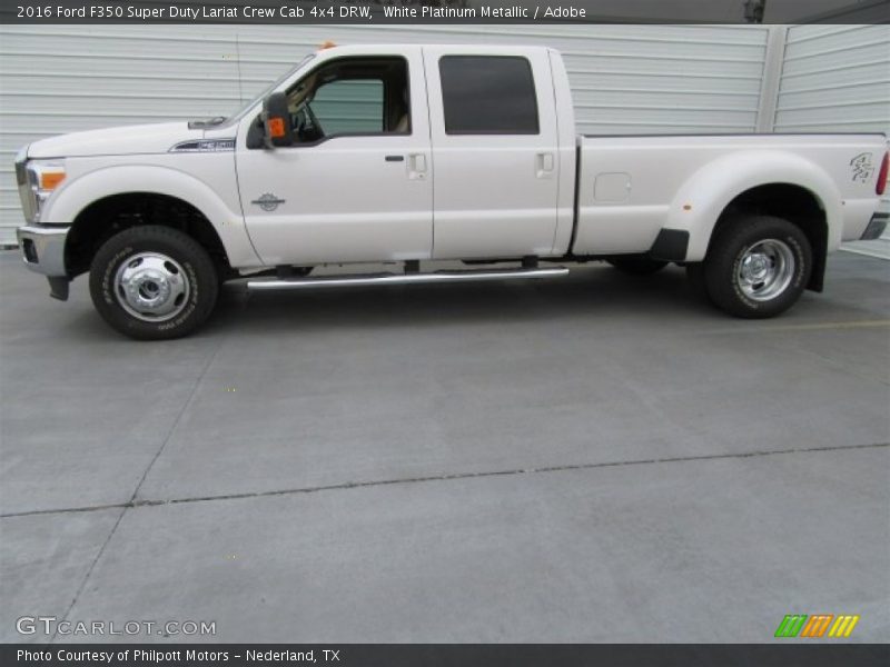 White Platinum Metallic / Adobe 2016 Ford F350 Super Duty Lariat Crew Cab 4x4 DRW