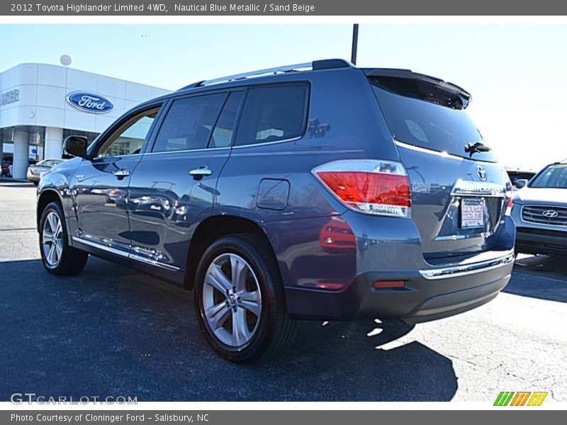 Nautical Blue Metallic / Sand Beige 2012 Toyota Highlander Limited 4WD
