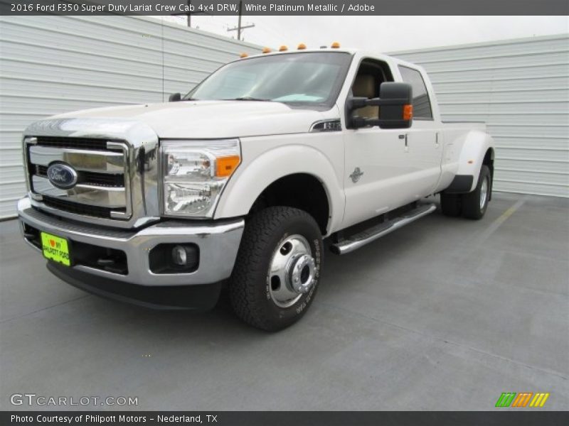 White Platinum Metallic / Adobe 2016 Ford F350 Super Duty Lariat Crew Cab 4x4 DRW