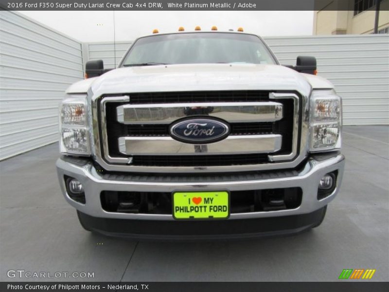 White Platinum Metallic / Adobe 2016 Ford F350 Super Duty Lariat Crew Cab 4x4 DRW