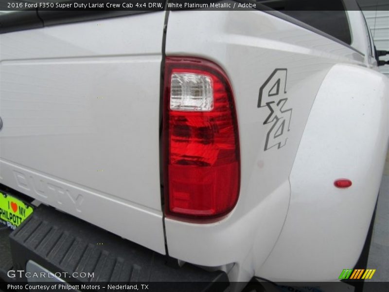 White Platinum Metallic / Adobe 2016 Ford F350 Super Duty Lariat Crew Cab 4x4 DRW