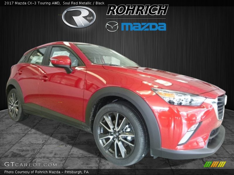 Soul Red Metallic / Black 2017 Mazda CX-3 Touring AWD