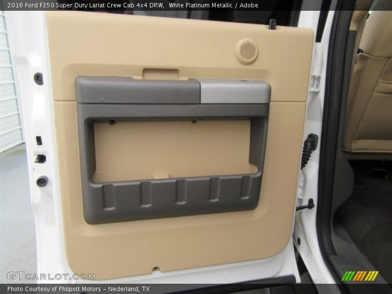 White Platinum Metallic / Adobe 2016 Ford F350 Super Duty Lariat Crew Cab 4x4 DRW