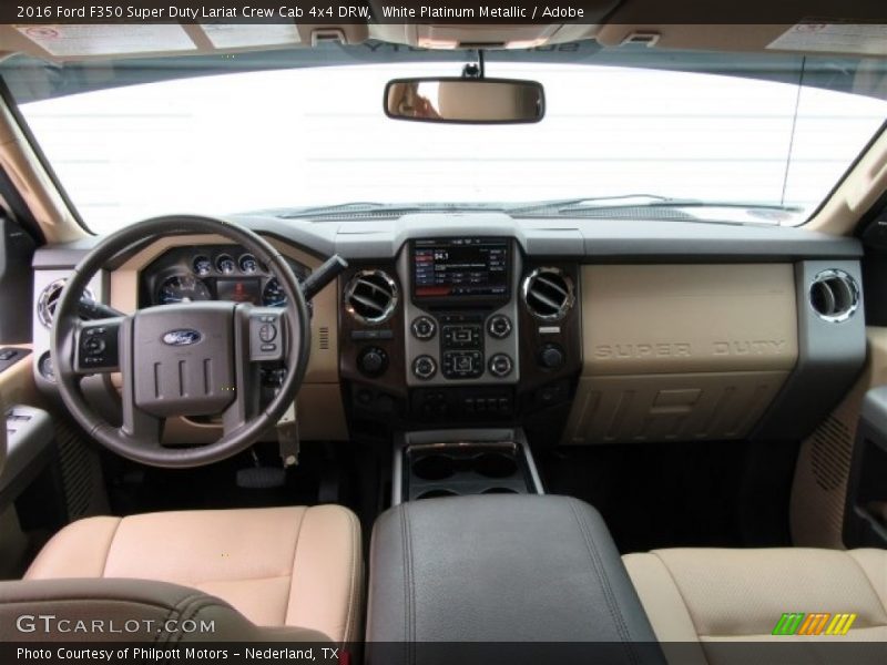 White Platinum Metallic / Adobe 2016 Ford F350 Super Duty Lariat Crew Cab 4x4 DRW
