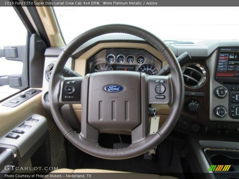 White Platinum Metallic / Adobe 2016 Ford F350 Super Duty Lariat Crew Cab 4x4 DRW