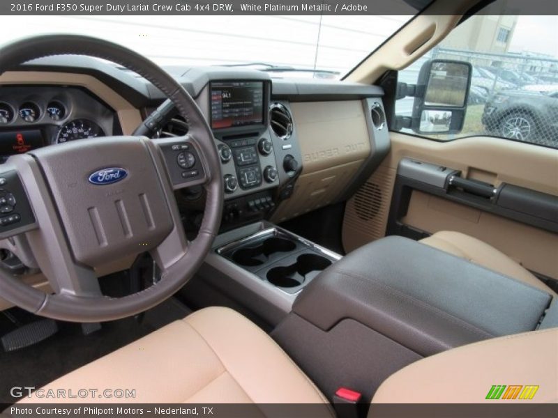 White Platinum Metallic / Adobe 2016 Ford F350 Super Duty Lariat Crew Cab 4x4 DRW