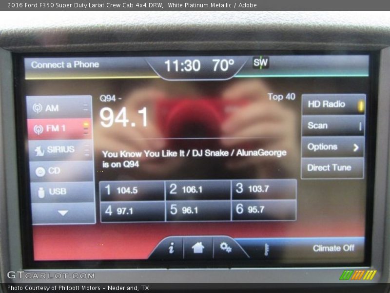 White Platinum Metallic / Adobe 2016 Ford F350 Super Duty Lariat Crew Cab 4x4 DRW