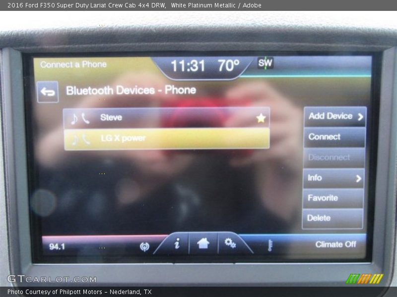 White Platinum Metallic / Adobe 2016 Ford F350 Super Duty Lariat Crew Cab 4x4 DRW