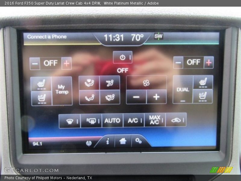 White Platinum Metallic / Adobe 2016 Ford F350 Super Duty Lariat Crew Cab 4x4 DRW
