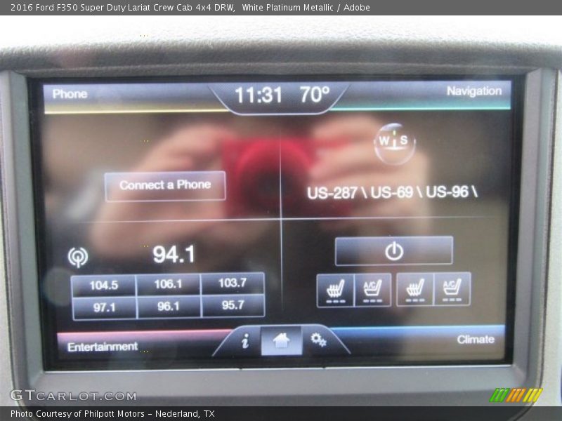 White Platinum Metallic / Adobe 2016 Ford F350 Super Duty Lariat Crew Cab 4x4 DRW