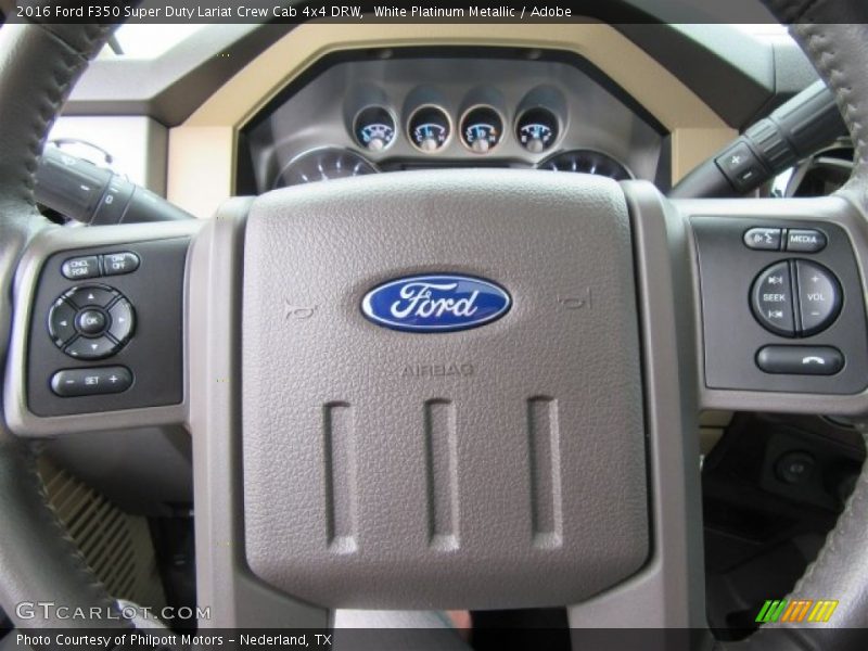 White Platinum Metallic / Adobe 2016 Ford F350 Super Duty Lariat Crew Cab 4x4 DRW