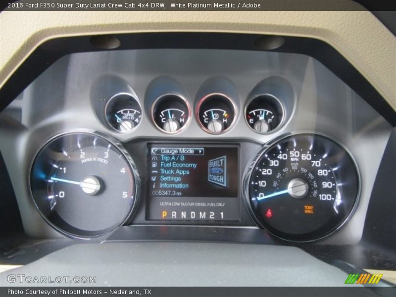 White Platinum Metallic / Adobe 2016 Ford F350 Super Duty Lariat Crew Cab 4x4 DRW