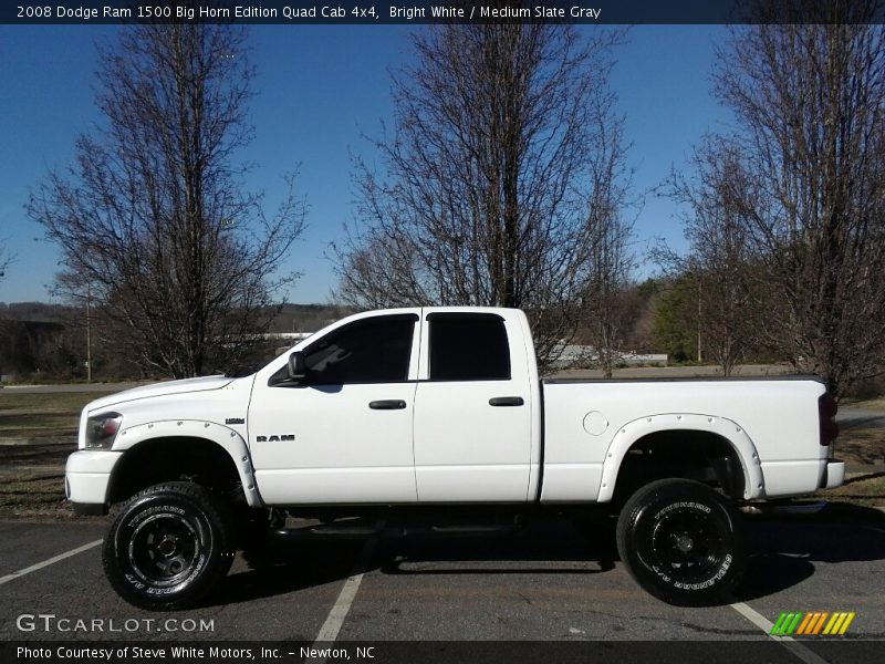 Bright White / Medium Slate Gray 2008 Dodge Ram 1500 Big Horn Edition Quad Cab 4x4