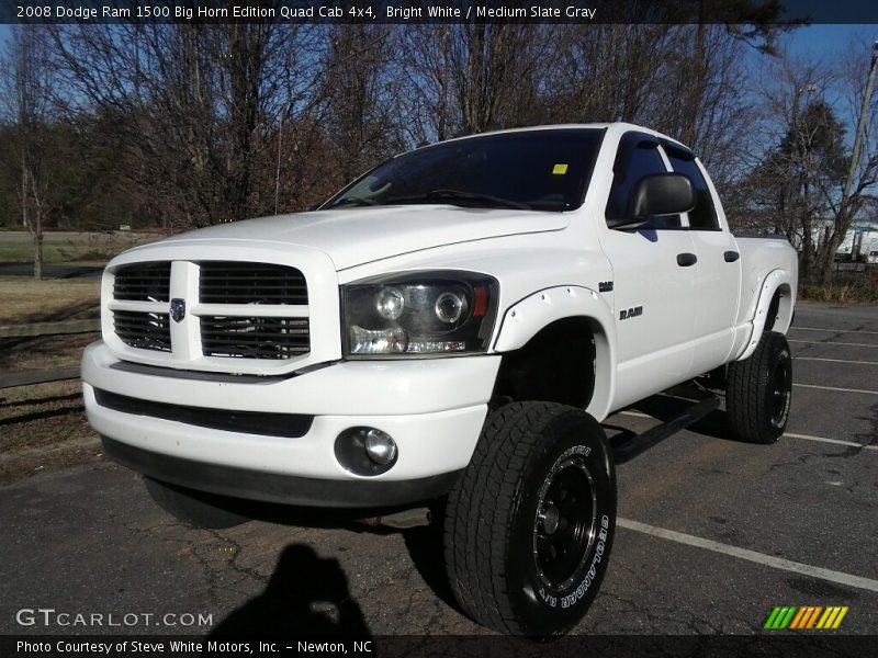 Bright White / Medium Slate Gray 2008 Dodge Ram 1500 Big Horn Edition Quad Cab 4x4