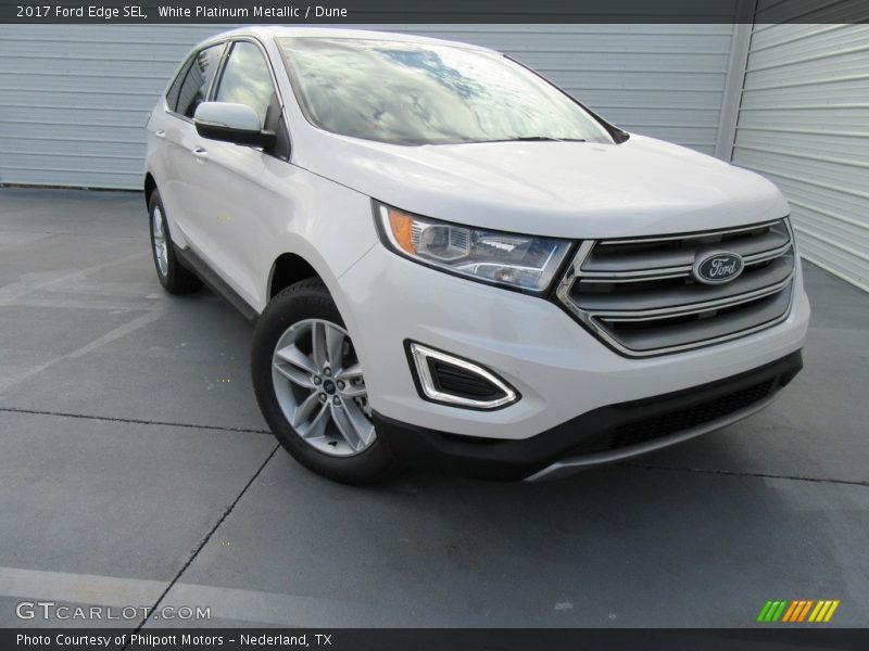 White Platinum Metallic / Dune 2017 Ford Edge SEL