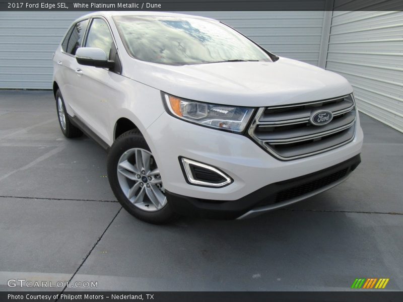 White Platinum Metallic / Dune 2017 Ford Edge SEL