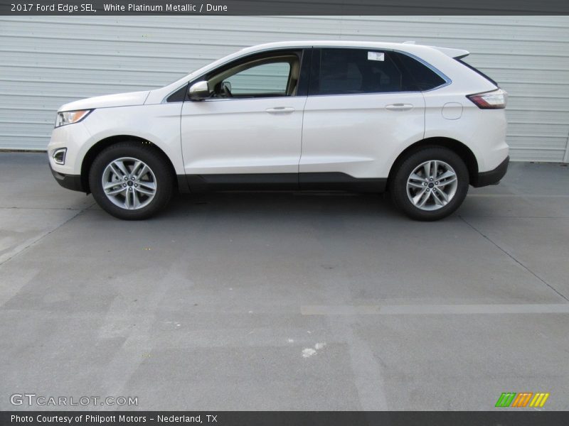 White Platinum Metallic / Dune 2017 Ford Edge SEL