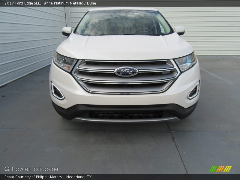 White Platinum Metallic / Dune 2017 Ford Edge SEL
