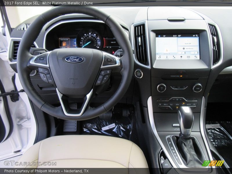 White Platinum Metallic / Dune 2017 Ford Edge SEL