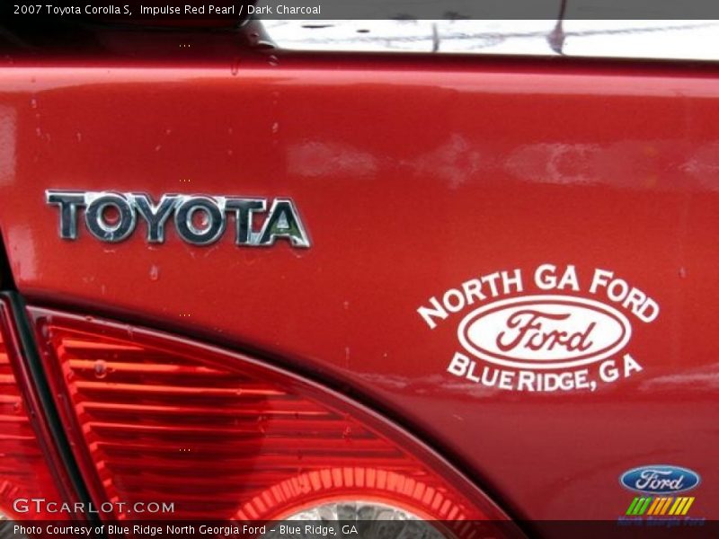 Impulse Red Pearl / Dark Charcoal 2007 Toyota Corolla S