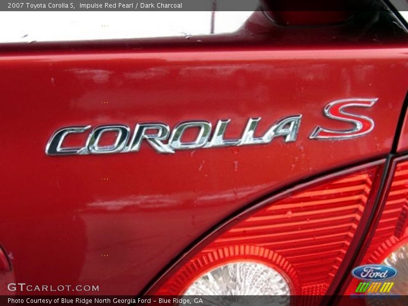 Impulse Red Pearl / Dark Charcoal 2007 Toyota Corolla S
