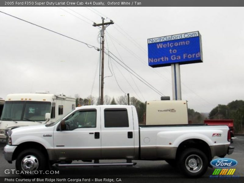 Oxford White / Tan 2005 Ford F350 Super Duty Lariat Crew Cab 4x4 Dually