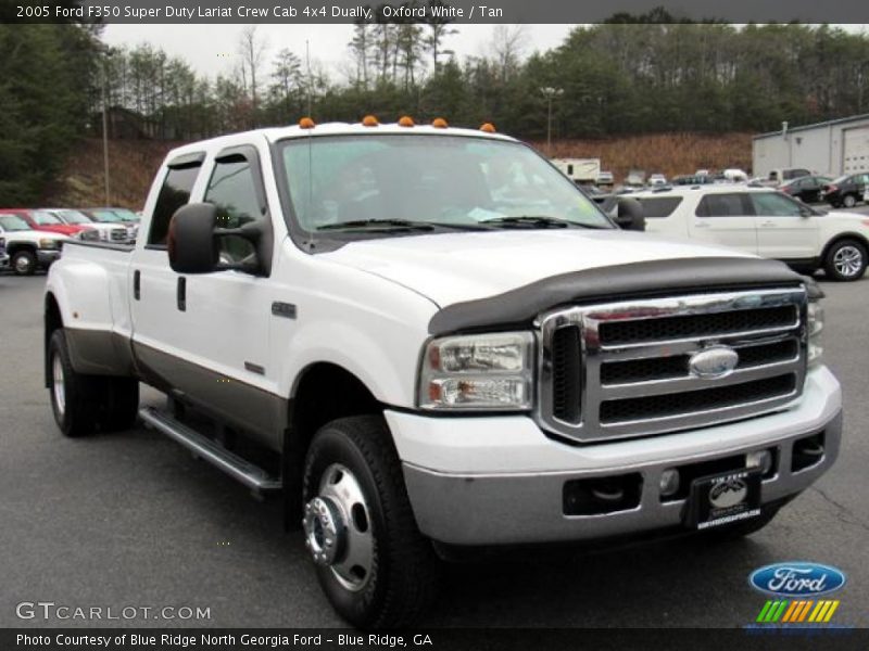 Oxford White / Tan 2005 Ford F350 Super Duty Lariat Crew Cab 4x4 Dually