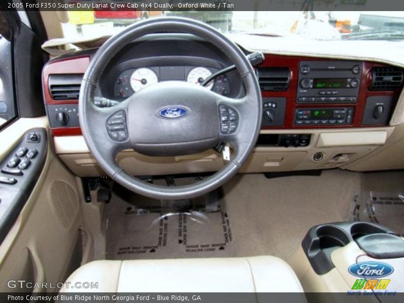 Oxford White / Tan 2005 Ford F350 Super Duty Lariat Crew Cab 4x4 Dually