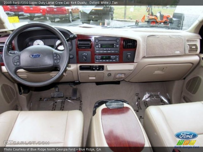 Oxford White / Tan 2005 Ford F350 Super Duty Lariat Crew Cab 4x4 Dually