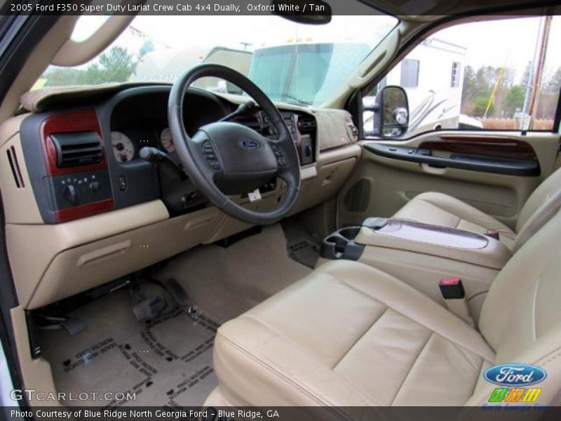Oxford White / Tan 2005 Ford F350 Super Duty Lariat Crew Cab 4x4 Dually