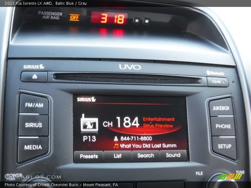 Baltic Blue / Gray 2013 Kia Sorento LX AWD