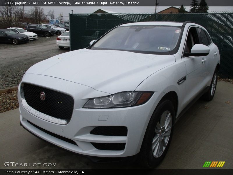 Glacier White / Light Oyster w/Pistachio 2017 Jaguar F-PACE 35t AWD Prestige
