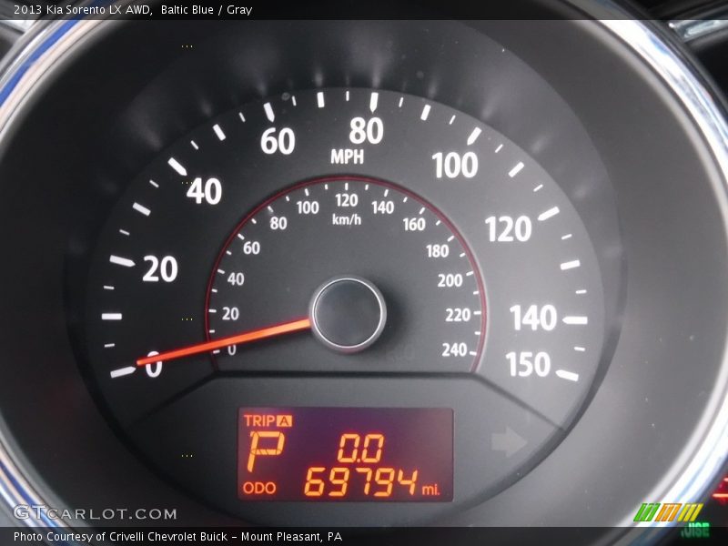 Baltic Blue / Gray 2013 Kia Sorento LX AWD