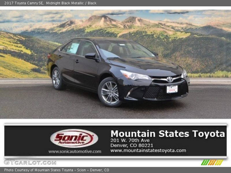 Midnight Black Metallic / Black 2017 Toyota Camry SE