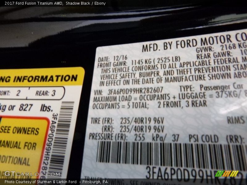 Shadow Black / Ebony 2017 Ford Fusion Titanium AWD