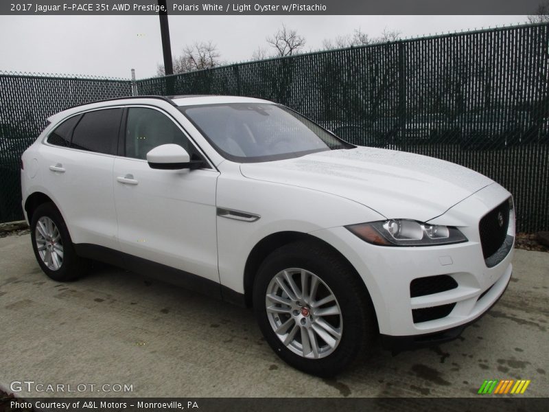 Polaris White / Light Oyster w/Pistachio 2017 Jaguar F-PACE 35t AWD Prestige