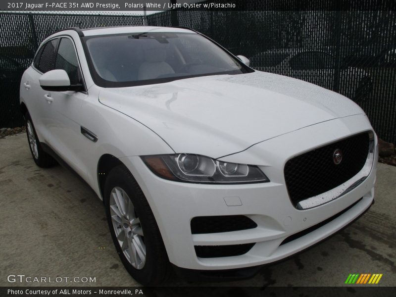 Polaris White / Light Oyster w/Pistachio 2017 Jaguar F-PACE 35t AWD Prestige