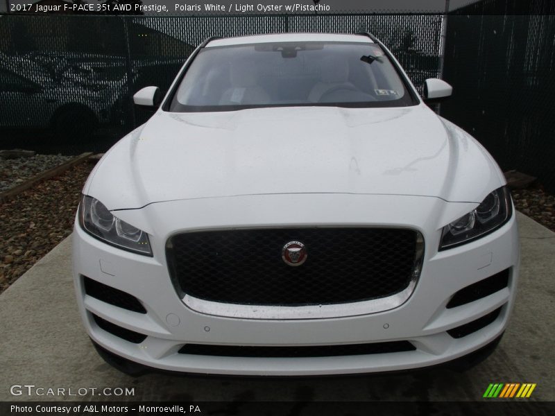 Polaris White / Light Oyster w/Pistachio 2017 Jaguar F-PACE 35t AWD Prestige