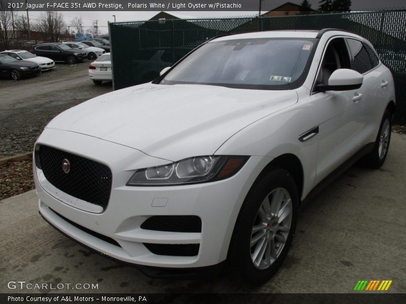 Polaris White / Light Oyster w/Pistachio 2017 Jaguar F-PACE 35t AWD Prestige