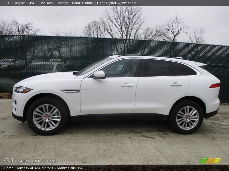 Polaris White / Light Oyster w/Pistachio 2017 Jaguar F-PACE 35t AWD Prestige