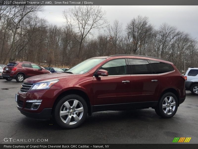 Siren Red Tintcoat / Ebony 2017 Chevrolet Traverse LT AWD